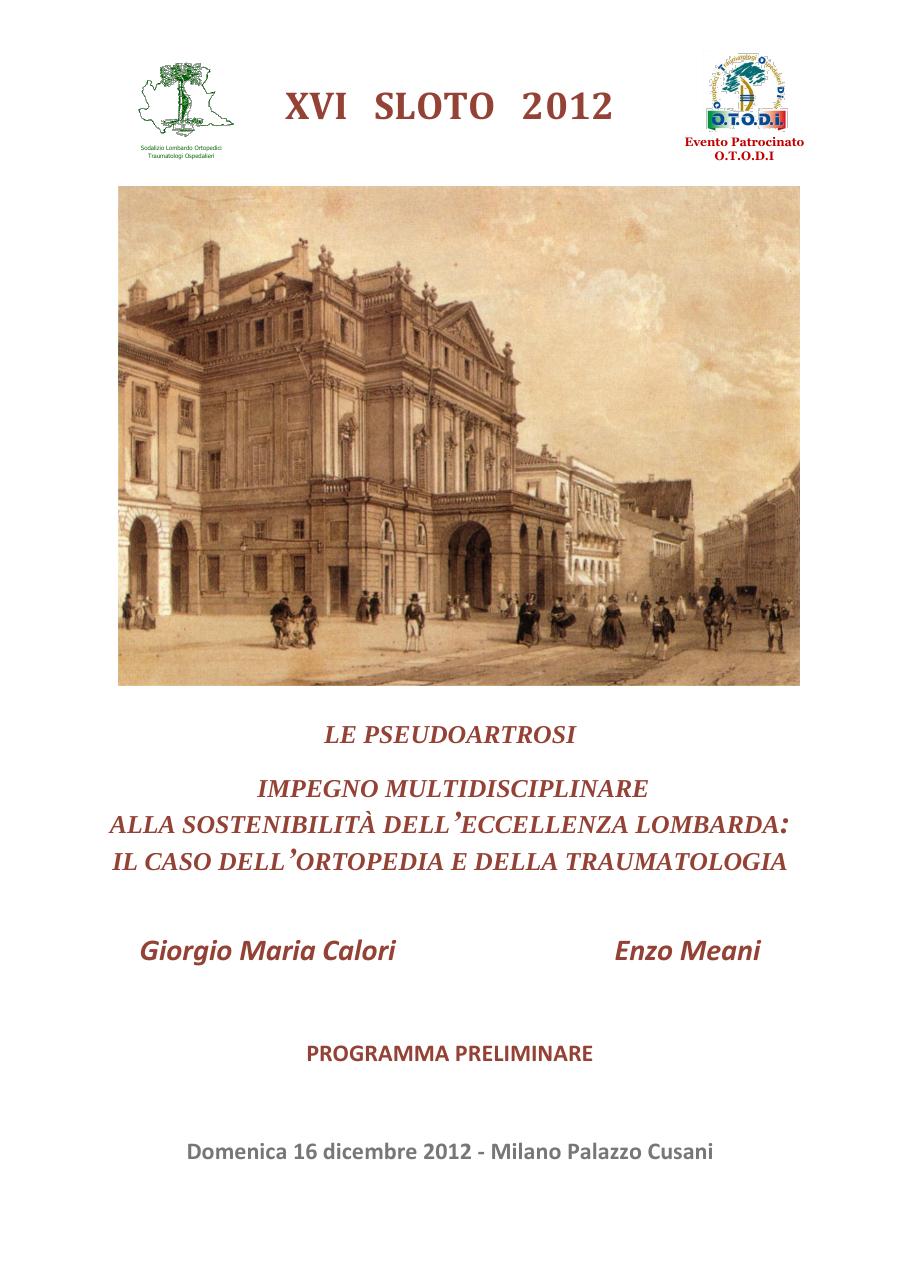 XVI S.L.O.T.O. — Le pseudoartrosi