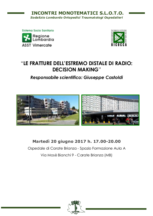 Le fratture dell'estremo distale di radio: decision making