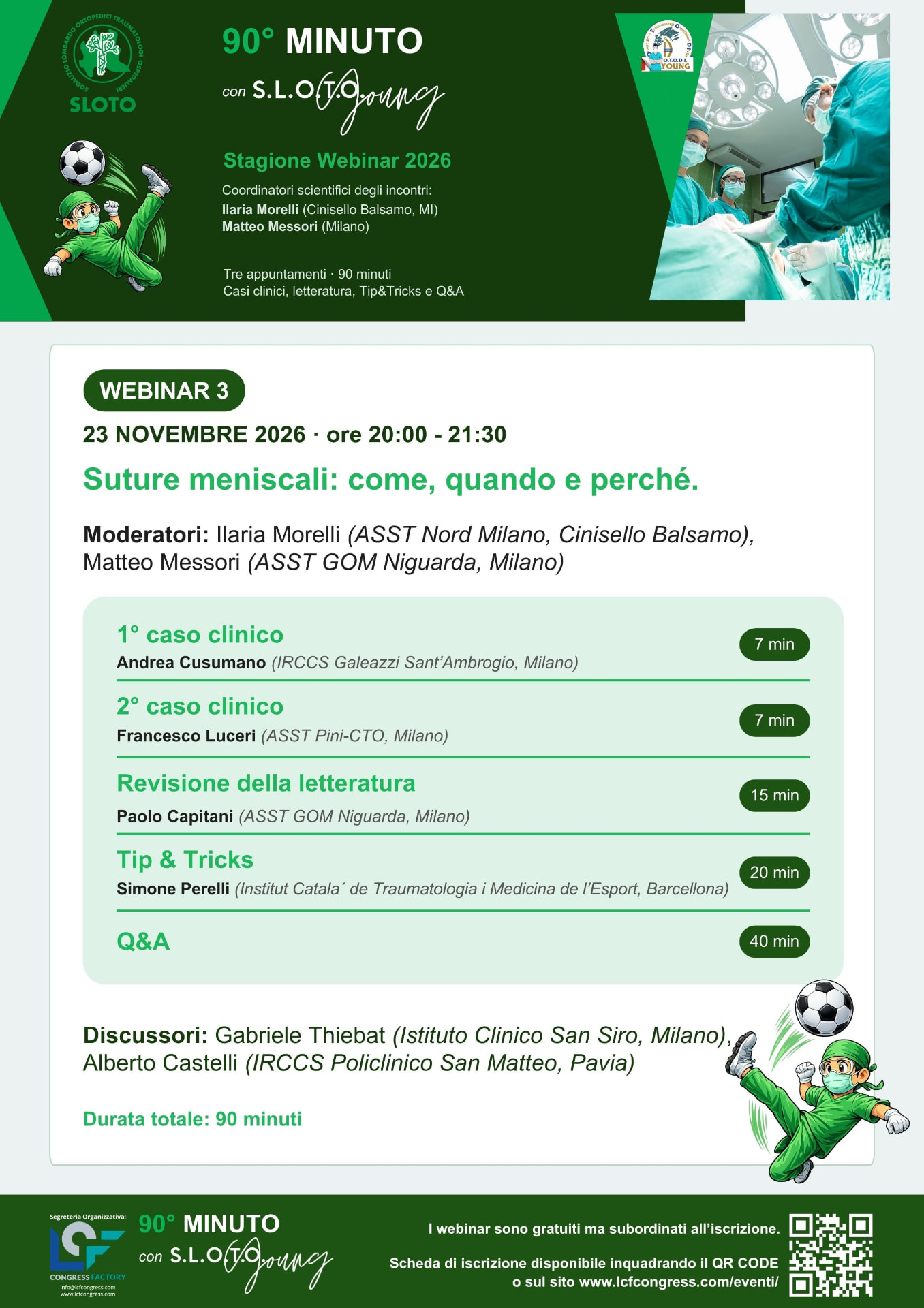 90° MINUTO SLOTO YOUNG — Suture meniscali: come, quando, perché