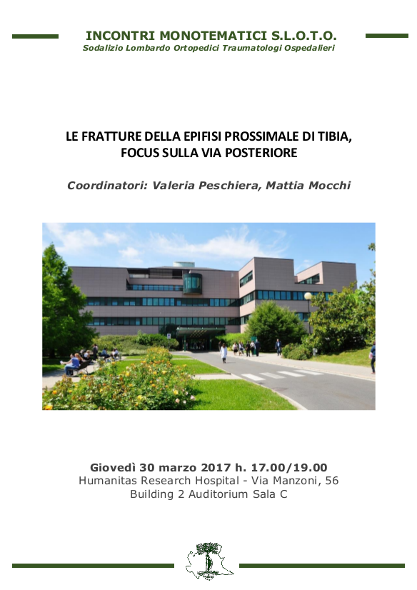 Le fratture della epifisi prossimale di tibia, focus sulla via posteriore