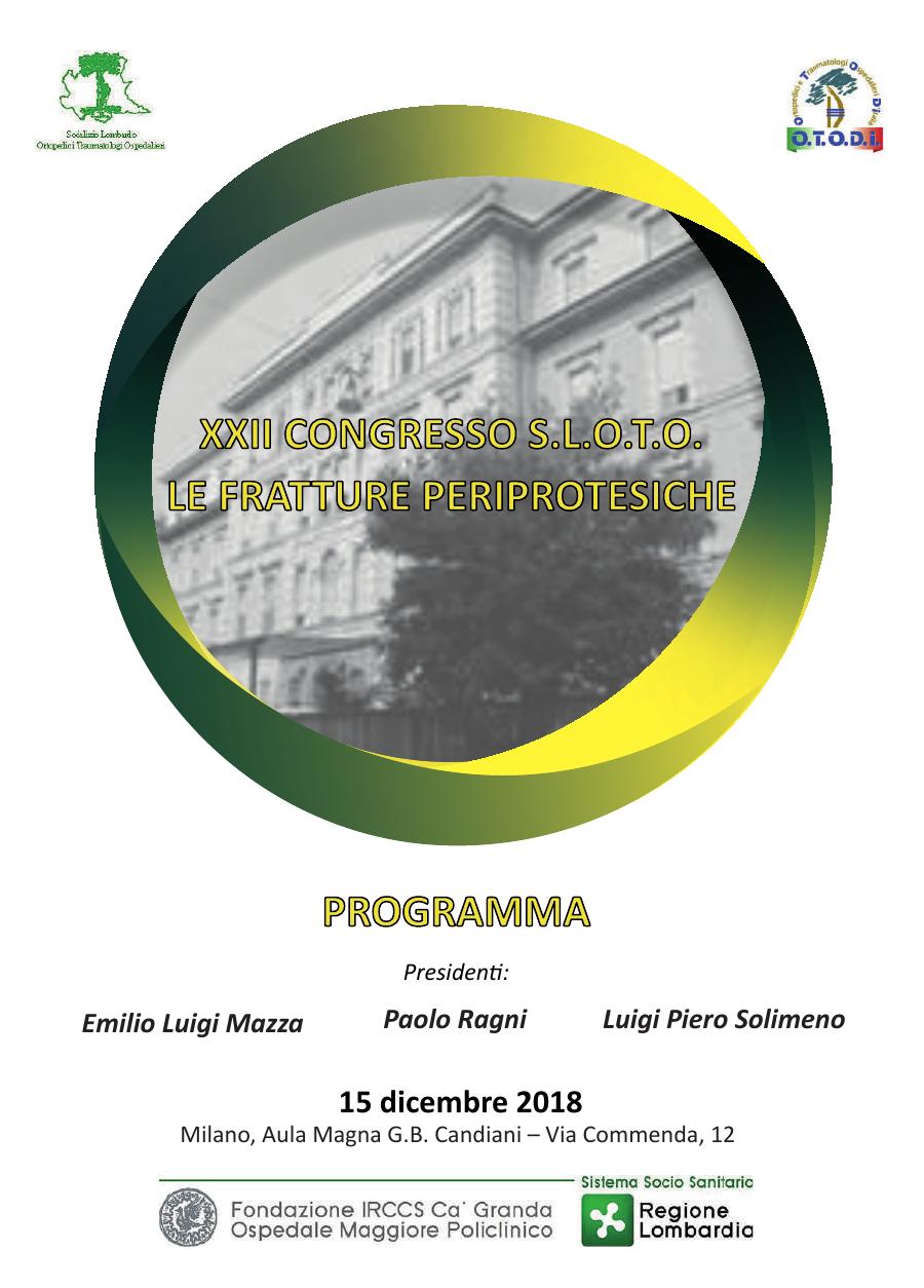 XXII Congresso S.L.O.T.O. — Le fratture periprotesiche